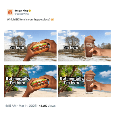 Burger King's personalized product memes